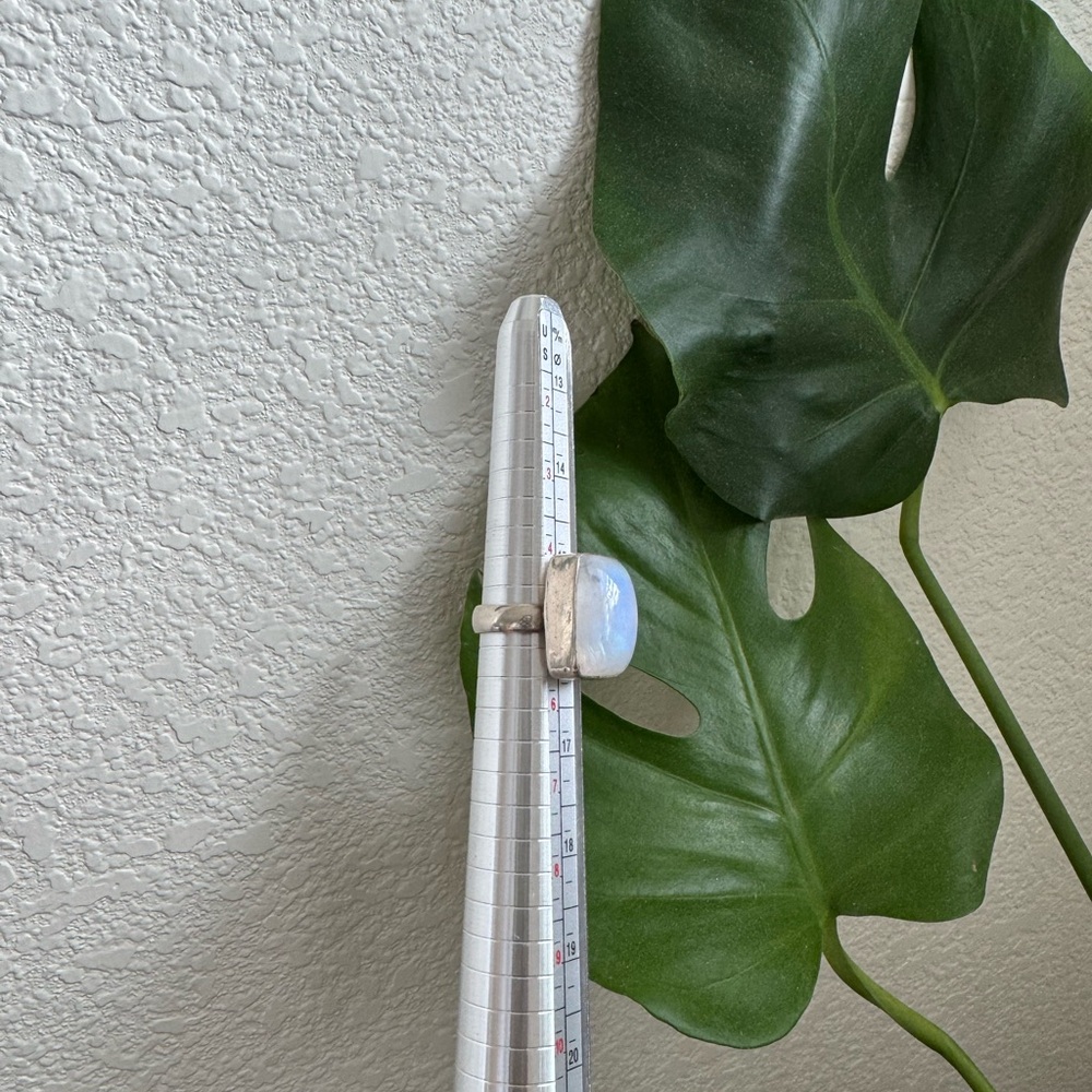 Sterling silver moonstone ring.